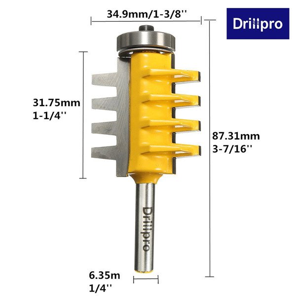 Drillpro RB10 1/4 Inch Shank Router Bit Reversible Joint Cutter