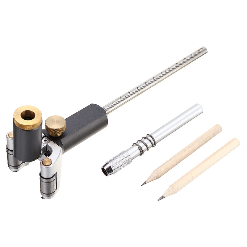 2 In 1 Woodworking Straight Line Linear Arc Scriber Tool with Pencil Scribe Tool Draw Circle Straight Tool