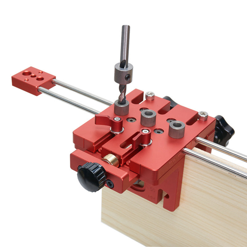 3 in 1 Woodworking Hole Drill Doweling Jig Positioner Guide Locator Joinery System Kit Aluminium Alloy Alloy Wood Working DIY Tool for Furniture Fast Connecting Woodworking