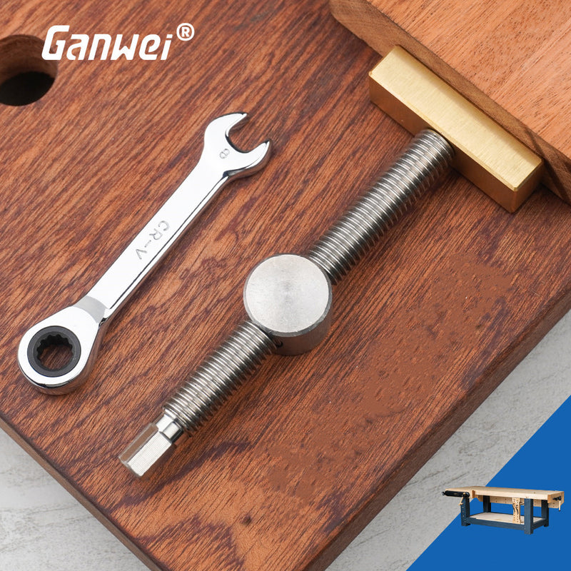 Ganwei 20MM Brass Stainless Steel Woodworking Adjustable Holder With Quick Clamping Tenon Stop For Desktop Woodbench Fixed Locking Accessories Woodworking Tools
