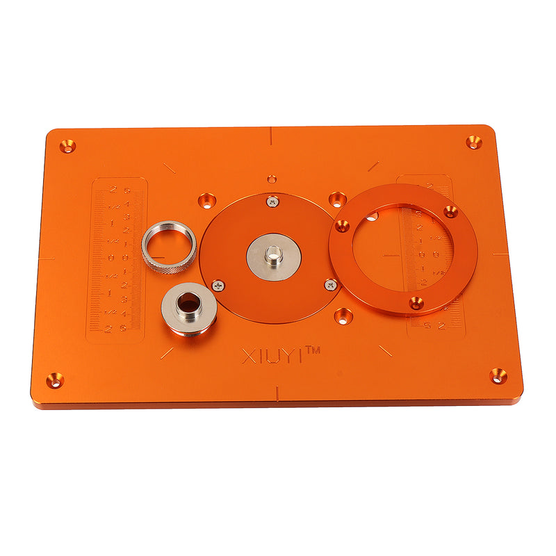 300mm Trimming Machine Flip Plate Aluminum Router Table Insert Plate with Bushing and Cover for Electric Wood Milling Guide Table
