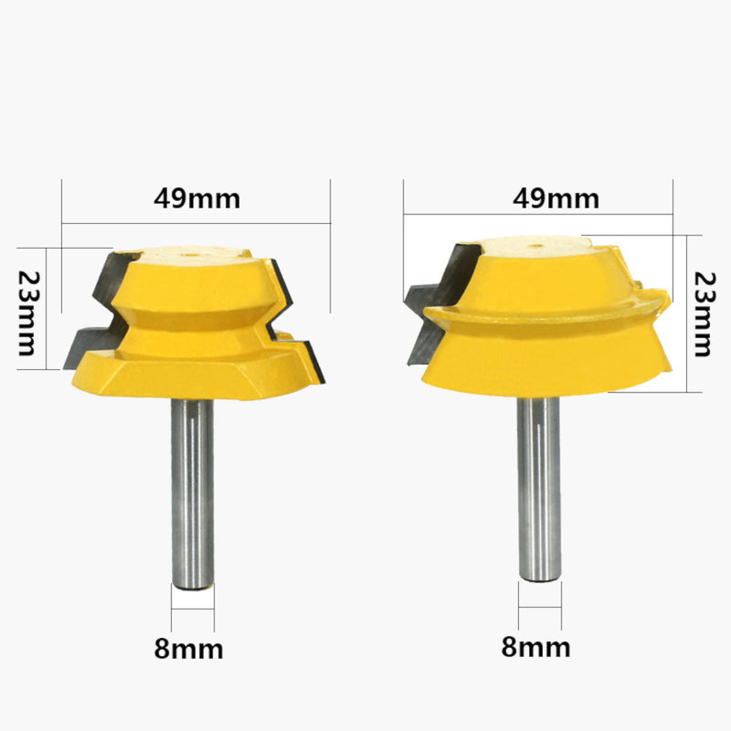 2Pcs 1/2 Inch Shank Lock Miter Router Bits 22.5 Degree Glue Joinery Woodworking Milling Cutter For Woodworking Tools