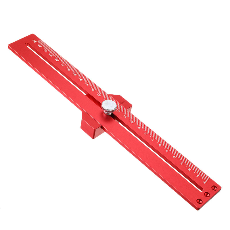 Drillpro 26cm Woodworking 45/90 Degree Line Scribe Ruler Positioning Measuring Ruler Parallel Marking T-Ruler