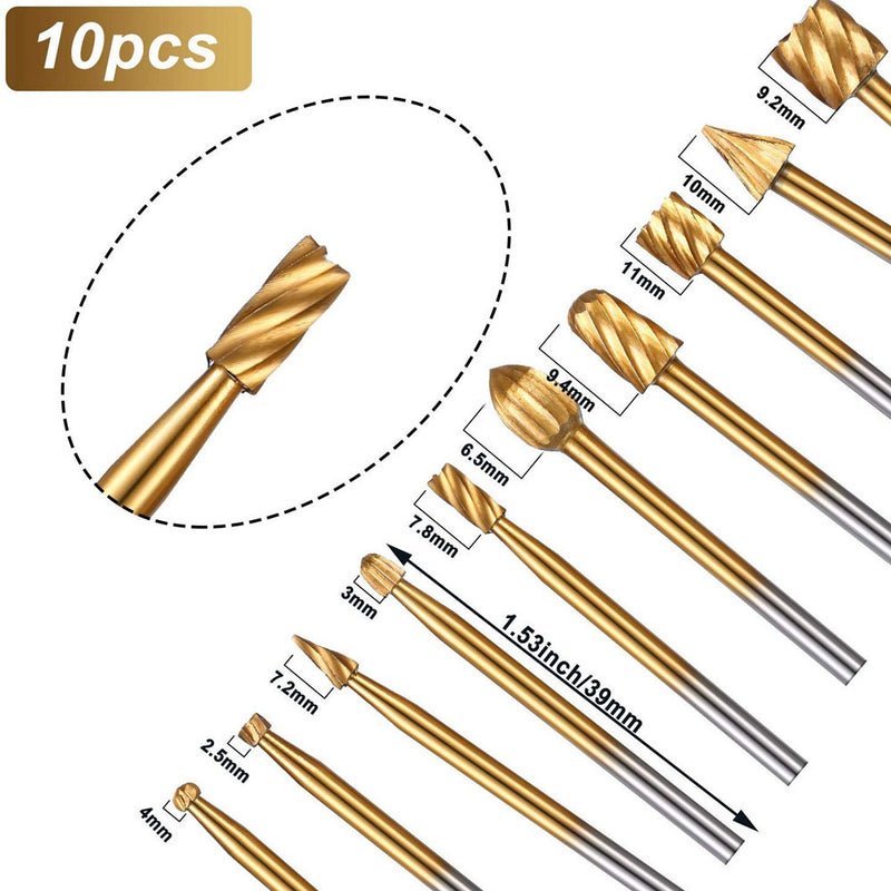 Drillpro 20Pcs Woodworking Polishing Head Set 1/8 Inch Shank Router Bit and 1/4 Inch Router Burrs