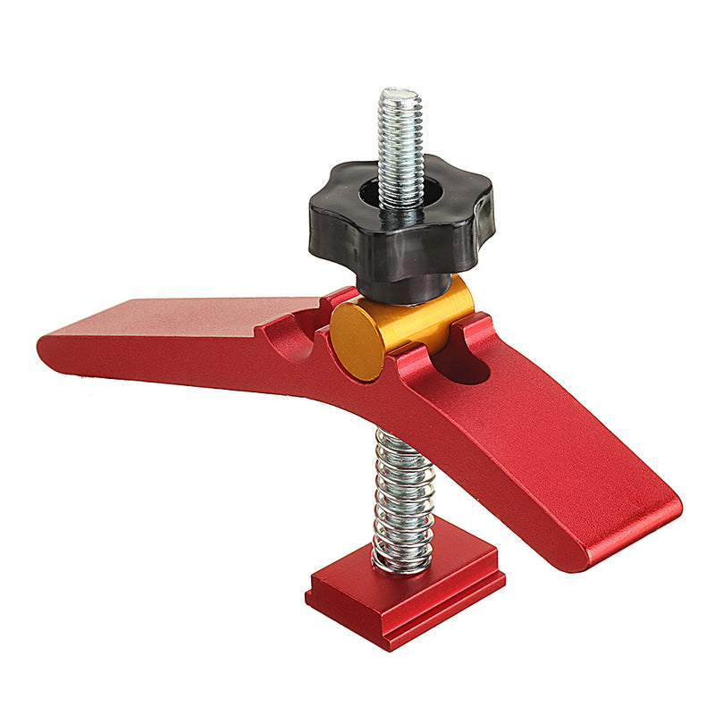 Aluminium Alloy T-track Hold Down Clamp with Wire Spring for 30/45 Type Miter Slot Woodworking Tool