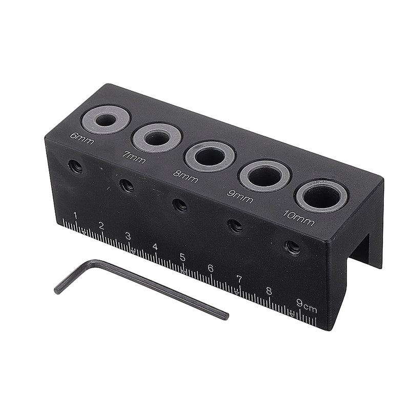 6/7/8/9/10mm Aluminum Alloy Handhled V Drill Guide Drill Straight Angle Guide Dowel Jig Woodworking