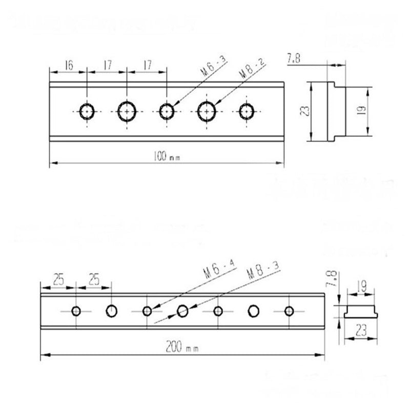 Machifit 100-450mm T Track Slot Sliding Slab Slide Block for T-slot T-track Woodworking Tool