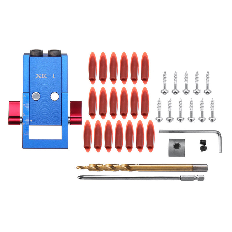 Upgrade XK-1 Pocket Hole Jig Step Drill Bit Kit Wood Oblique Drill Guide Set Woodworking Locator Tools