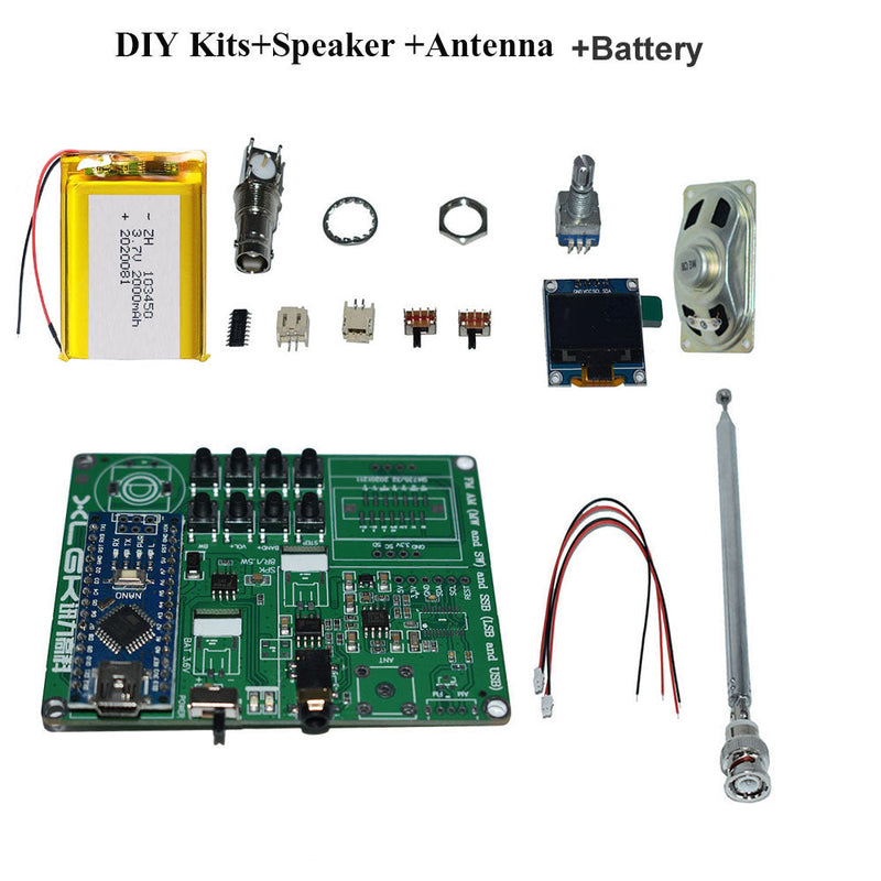Assembled DIY SI4732 Chip All Band Radio Receiver FM AM (MW and SW) SSB LSB and USB+ 3.6v Lithium Battery + Antenna + Speaker