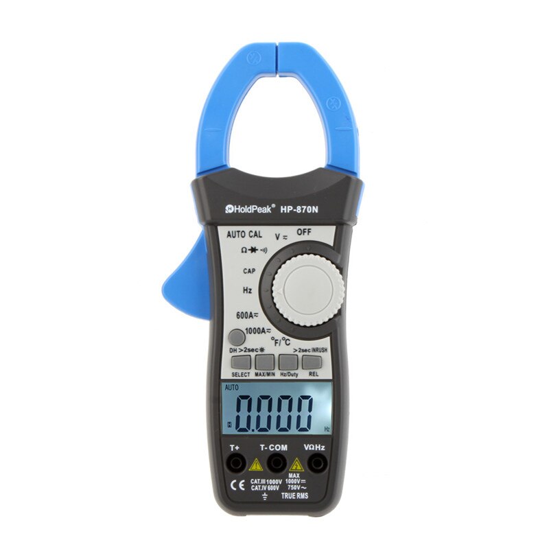HP-870N Auto Range DC AC Digital Clamp Meter Multimeter Temperature Meter True RMS Frequency