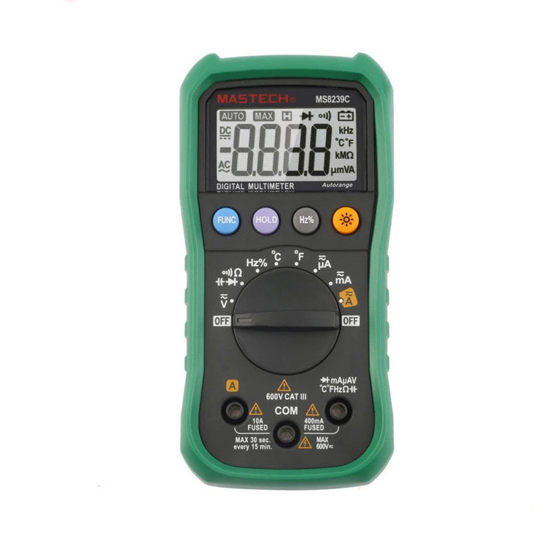 MASTECH Digital Multimeter MS8239C Handheld Auto Range Voltage Current Capacitance Frequency Temperature Tester