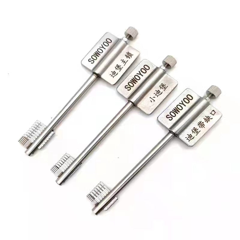 3Pcs Flagpole Keys Set for Safe Box AK8 BK7 CK6 Blade Locks Locksmith Tools