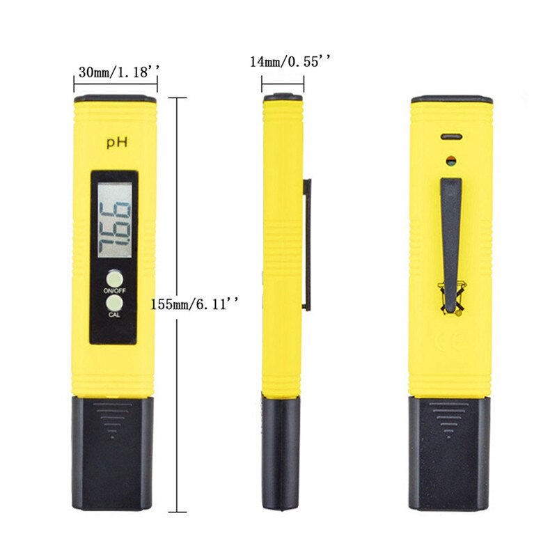 Protable Digital PH Meter Tester Car Analyzer Aquarium Pool Water Wine Urine LCD Pen Monitor Phmetro PH Water Measurement