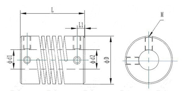 5mm x 8mm Aluminum Flexible Shaft Coupling OD19mm x L25mm CNC Stepper Motor Coupler Connector