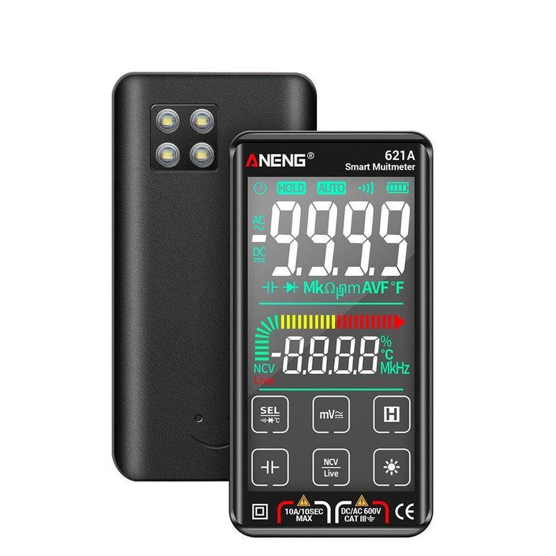 ANENG 621A 9999 Counts Auto Range Full-screen Touch Smart Digital Multimeter Rechargeable DC/AC Voltage Current Tester Meter