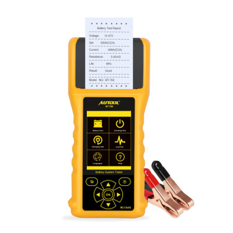 Autool BT760 Car Battery Tester Capacity Internal Resistance Detector 12V Support One-Click Data Printing for Auto Trucks
