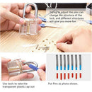 Multi-Tool Set Padlock for Beginners Locksmith Kit Unlocking Tool Blue Locks set 12 pieces +5 pins +1 padlock - LOCKPICKWEB