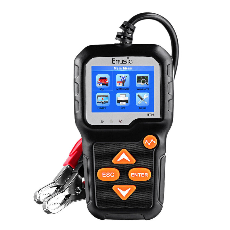 BT01 6V 12V Battery Tester 100-2000CCA LCD Display Car Motorcycle Load Analyzer Cranking Charging Diagnostic Tool