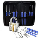 Multi-Tool Set Padlock for Beginners Locksmith Kit Unlocking Tool Blue Locks set 12 pieces +5 pins +1 padlock - LOCKPICKWEB