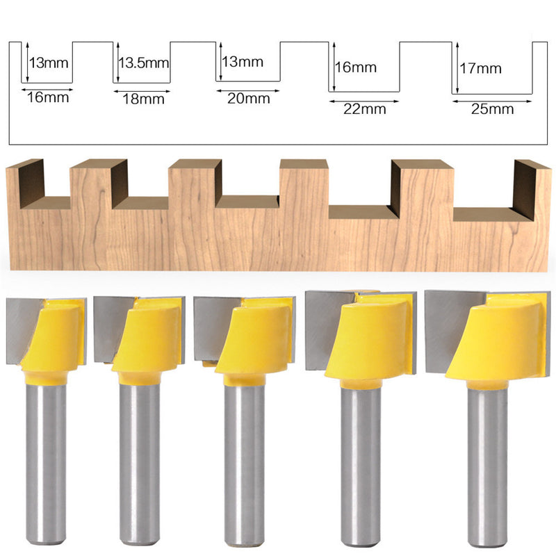 Drillpro 16-25mm Router Bit 8mm Shank Surface Planing Bottom Cleaning Wood Milling Router Bit for CNC