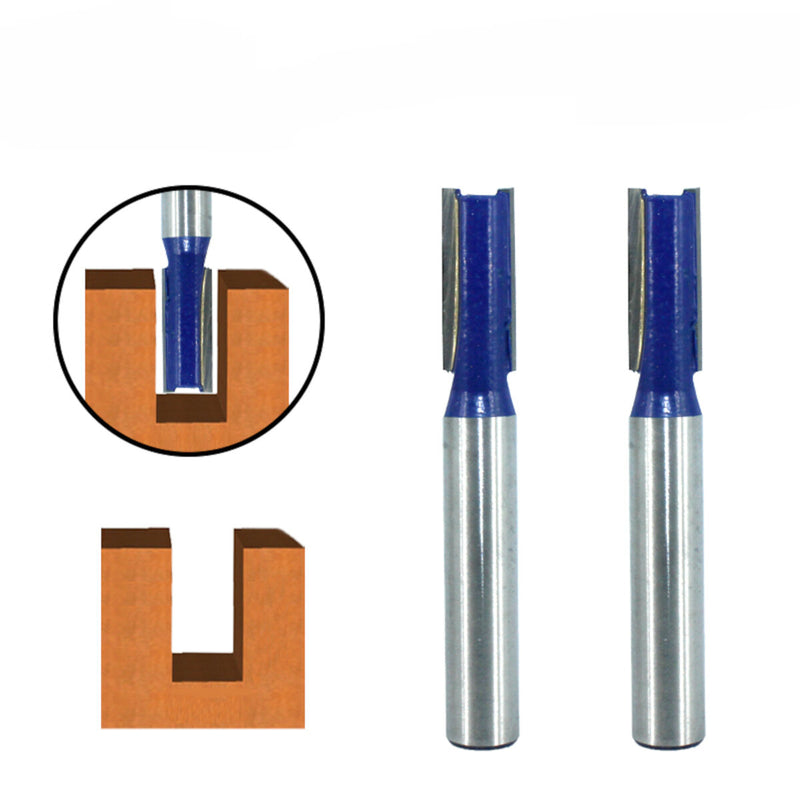 Drillpro 2Pcs 8mm Shank Flush Trim Router Bit Carbide Tip Metric Double-edged Milling Cutter For Engraving Machine Wood Milling Cutter Carpenter