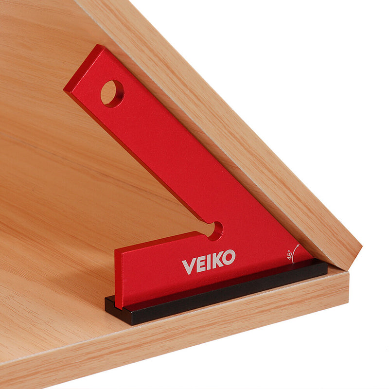 VEIKO Aluminum Alloy Miter Square with Base 45 Degree Right Angle Ruler Miter Angle Corner Ruler Woodworking Measuring Tools