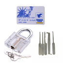 James Bond Credit Card Lock Pick Opener Locksmith Tools + Padlock Lock Crystal Cutaway Locksmith