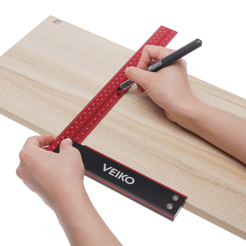 VEIKO Signature Precision Square 300mm Guaranteed T Speed Measurements Ruler for Measuring and Marking Woodworking Carpenters Aluminum Alloy Framing Professional Carpentry Use - LOCKPICKWEB