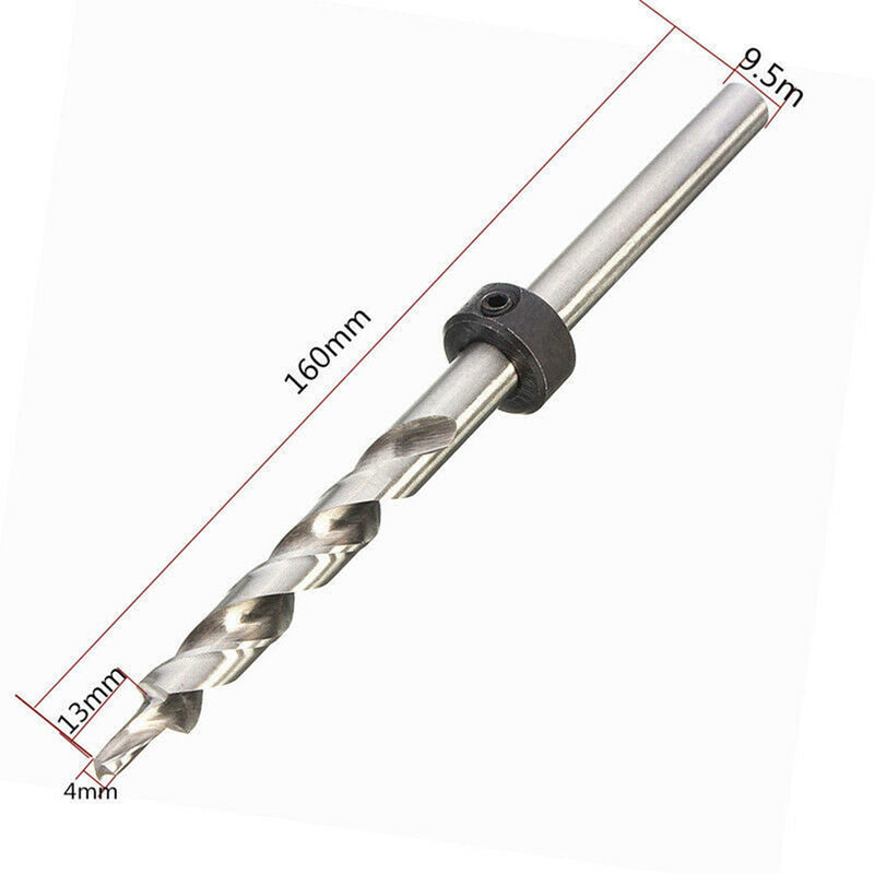 3/8 Inch Drill Jig Guide Round Twist Step Drill Bit Set Hex Shank with Stop Collar For Manual Pocket Hole 9.5mm