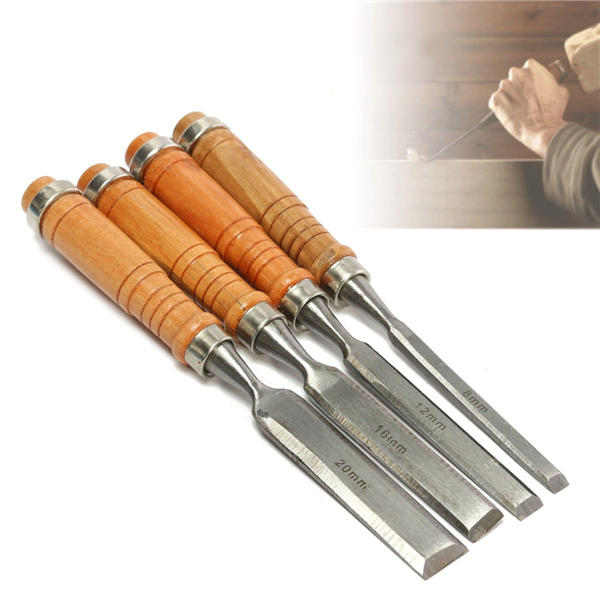 4Pcs 8/12/16/20mm Woodwork Carving Chisels Tool Set For Woodworking Carpenter