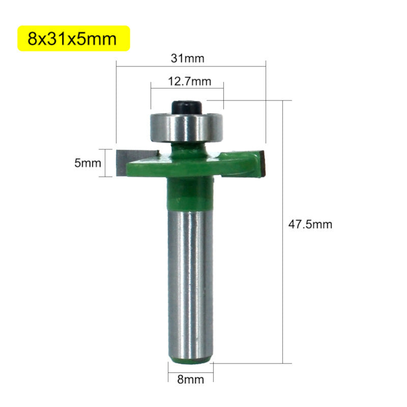 8mm Shank T Slot Router Bit With Bearing Wood Slotting Milling Cutter T Type Rabbeting Woodwork Tools for Wood
