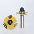 2Pcs 1/2 Inch 12mm Shank Adjustable Grooving Joint Router Bit Miter Router Set Stock Wood Cutting