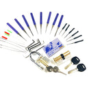 Lock Pick Set Practice Tools Combination Transparent Locks with 22pcs Broken Key Remove Tool Mini Credit Card Tension Tools