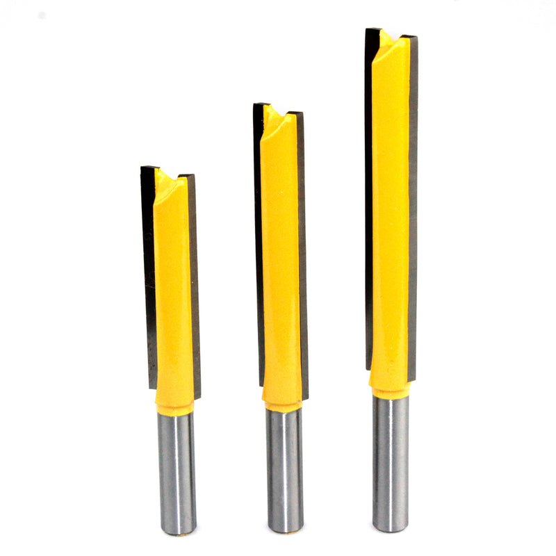 8mm Shank 50/63/76mm Long Straight Router Bit 1/2" Milling Cutting Diameter Edge Woodworking Trimming Cutter Knife