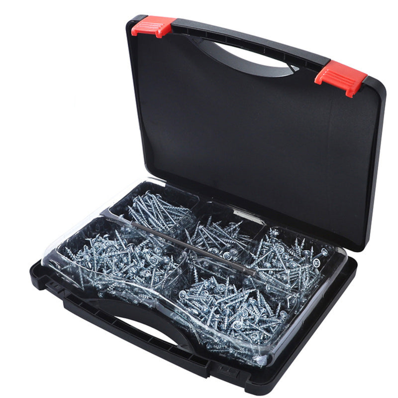 552pcs Self Tapping Pocket Hole Screws Kit SQ2 Square Driver Or PH2 Cross Driver 25/32/38/50/63mm Screws with Screwdriver Bit and Storage Case