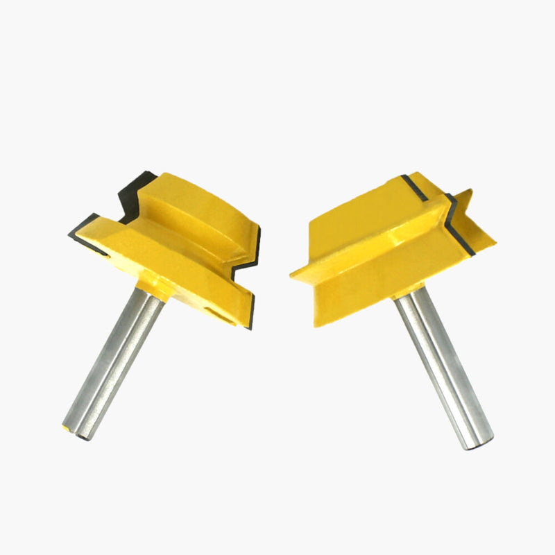 2Pcs 1/2 Inch Shank Lock Miter Router Bits 22.5 Degree Glue Joinery Woodworking Milling Cutter For Woodworking Tools