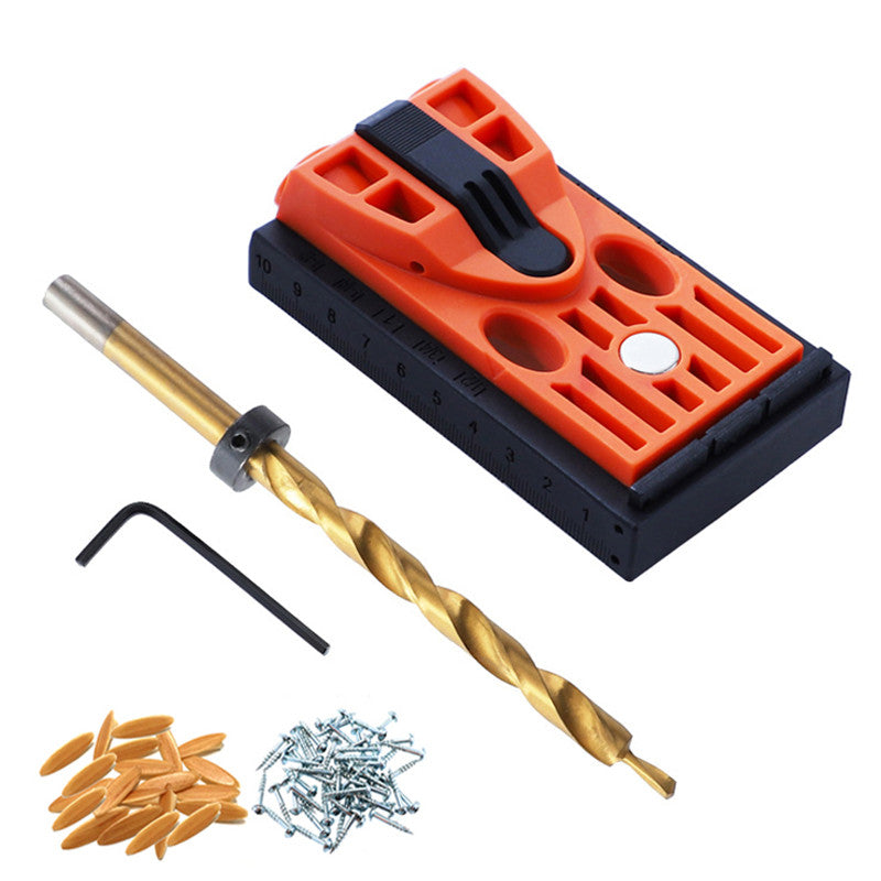 Woodworking Pocket Hole Jig Kit Woodworking Punch Locator Oblique Hole Opener Kit With Step Drill For DIY Woodworking