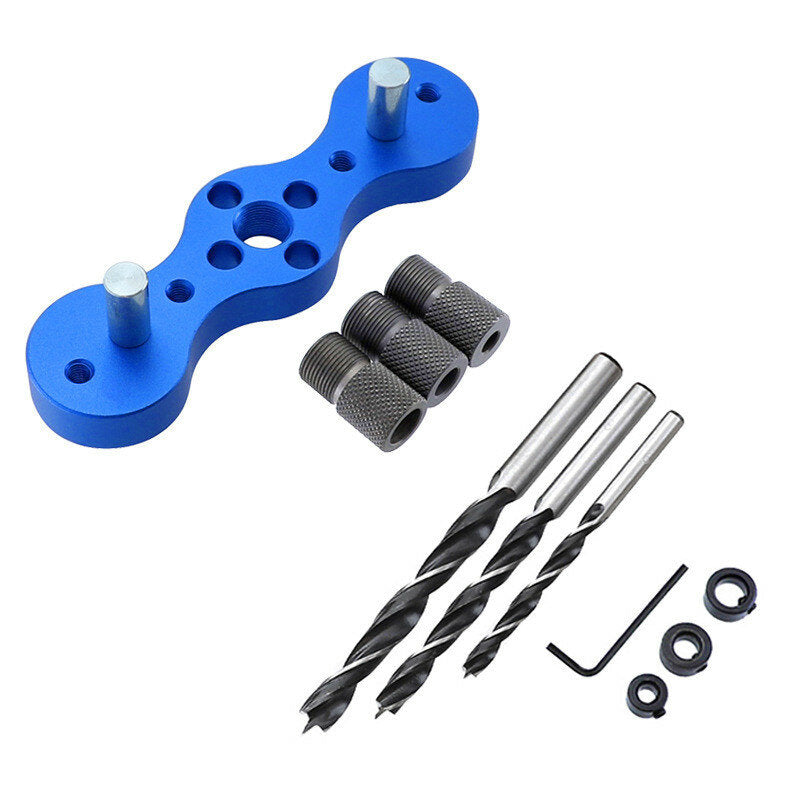 6/8/10mm Aluminum Alloy Woodworking Hole Locator Wood Dowelling Jig Self Centering Drill Guide Kit