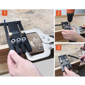 Dowelling Jig Set Aluminium Alloy 3 In 1 Woodworking Dowel Drilling Position Jig Drilling Guide Kit