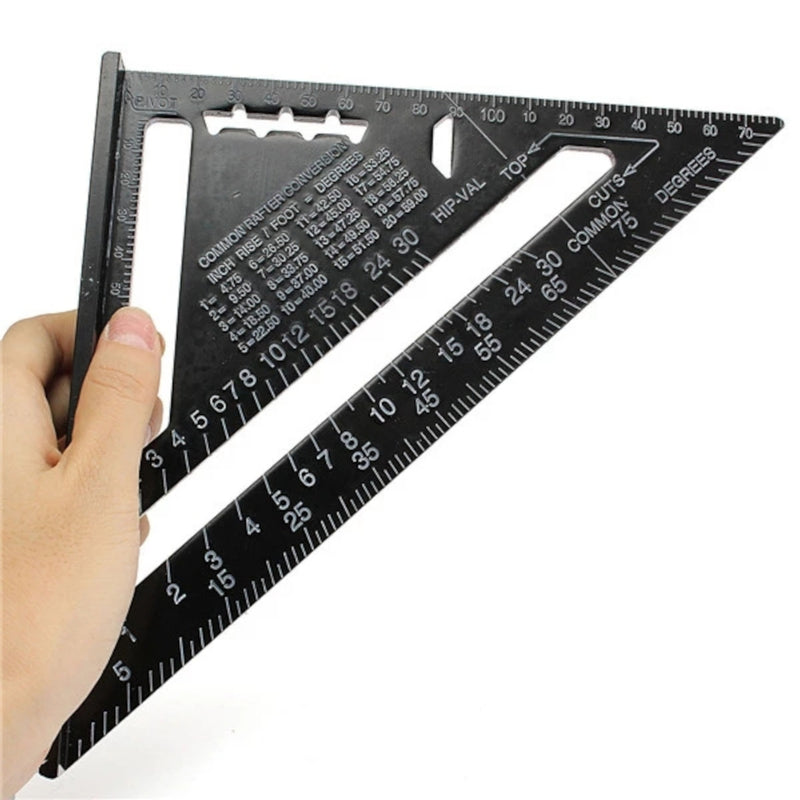 7 inch/12 inch Triangle Rule Protractor Aluminum Alloy for Woodworking Square Layout Gauge Measuring Tool Measuring Ruler