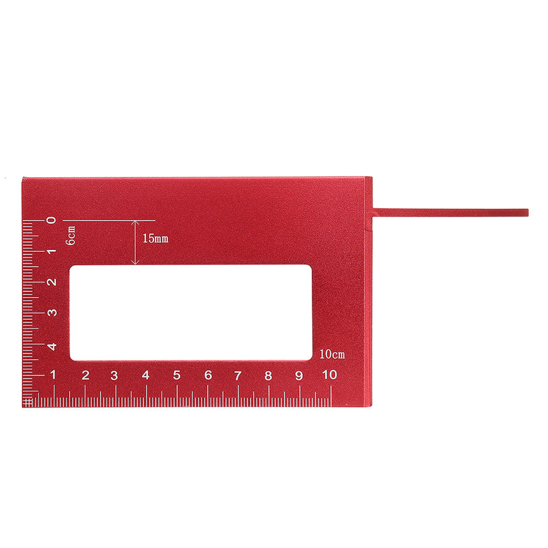 2PCS Red Aluminum Alloy Woodworking Scriber T Ruler Square Multifunctional 45/90 Degree Angle Ruler Angle Protractor Gauge