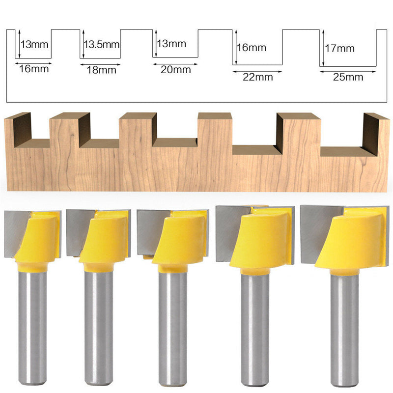 Drillpro 16-25mm Router Bit 8mm Shank Surface Planing Bottom Cleaning Wood Milling Router Bit for CNC