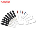 12PCS NAIERDI Lock Pick Set Locksmith Supplies Broken Key Auto Extractor Remove Hooks Stainless Steel DIY Hand Tools Hardware - LOCKPICKWEB