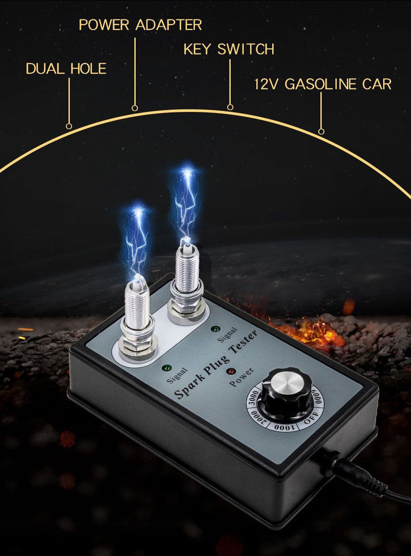 Beyisi New Dual Hole 1.1 CM Car Spark Plugs Tester Auto motriz With EU Plug Ignition Plug Analyzer Diagnostic Auto Tool Detector